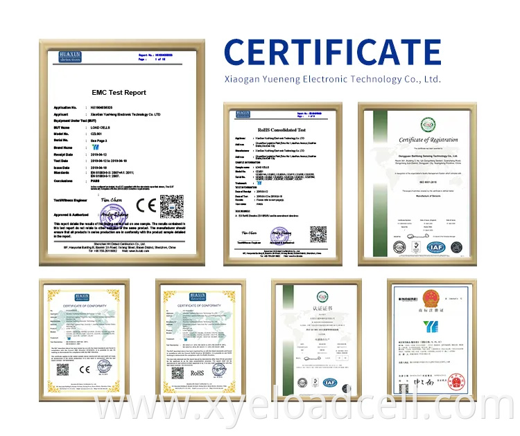 Load Cell Certificate